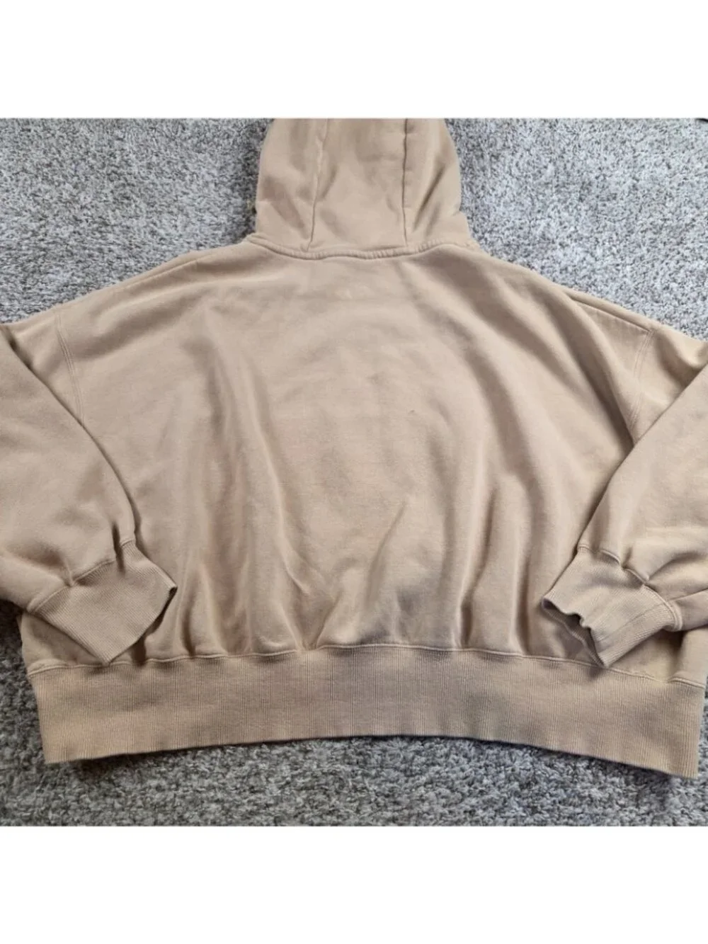 Nike Hoodie Womens Large Beige Fleece Phoenix Oversized Center Swoosh Mark*